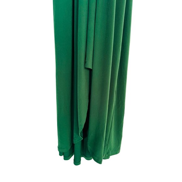 Michael Kors 10 Green Pleated V-Neck Wrap Maxi Dress - Picture 6 of 16